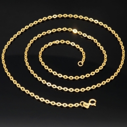 Hochwertig produzierte Goldkette / Ankerkette aus hochglanzpoliertem Gold (585 / 14K Gelbgold) , ca. 50cm Länge 2mm
