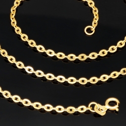 Hochwertig produzierte Goldkette / Ankerkette aus hochglanzpoliertem Gold (585 / 14K Gelbgold) , ca. 50cm Länge 2mm