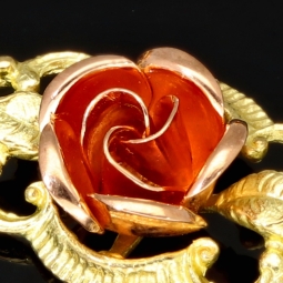 Exquisites Damen - Armband aus 333er (8k) Bicolor Gelbgold mit Rosenblüten aus Roségold mit filigranen Details ca. 19,5cm lang