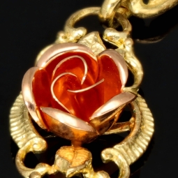 Exquisites Damen - Armband aus 333er (8k) Bicolor Gelbgold mit Rosenblüten aus Roségold mit filigranen Details ca. 19,5cm lang