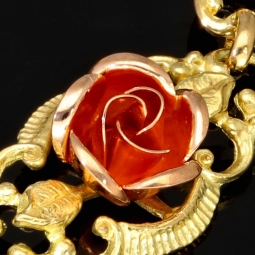 Exquisites Damen - Armband aus 333er (8k) Bicolor Gelbgold mit Rosenblüten aus Roségold mit filigranen Details ca. 19,5cm lang