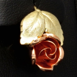 Ohrringe aus edlem 333 / 8 Karat Bicolor Gold  (Gelbgold und Roségold) mit dem Rosen-Motiv mit filigranen Details