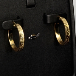 Funkelnde 585 / 14K Gold-Creolen in stilvollem Greco-Design mit kunstvollen Ornamenten und zeitloser Ausstrahlung