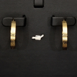 Funkelnde 585 / 14K Gold-Creolen in stilvollem Greco-Design mit kunstvollen Ornamenten und zeitloser Ausstrahlung