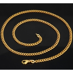 Edle Panzerkette aus funkelnden, massiven Gelbgold (8K, 333 Gold) in ca. 50cm und 3mm, ca. 10,1g