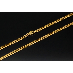 Edle Panzerkette aus funkelnden, massiven Gelbgold (8K, 333 Gold) in ca. 50cm und 3mm, ca. 10,1g