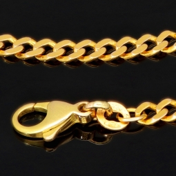 Edle Panzerkette aus funkelnden, massiven Gelbgold (8K, 333 Gold) in ca. 50cm und 3mm, ca. 10,1g