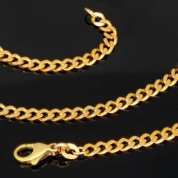 Edle Panzerkette aus funkelnden, massiven Gelbgold (8K, 333 Gold) in ca. 50cm und 3mm, ca. 10,1g