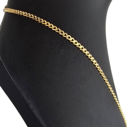 Edle Panzerkette aus funkelnden, massiven Gelbgold (8K, 333 Gold) in ca. 50cm und 3mm, ca. 10,1g