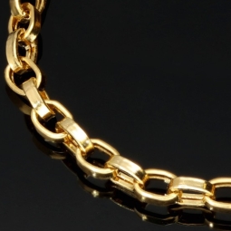 Luxuriöses Baby-Ankerarmband - Armband mit Gravurplättchen aus edlem, funkelnden 14k (585) Gold in ca. 15 cm Länge