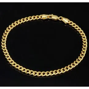Exquisit verarbeitetes Panzerarmband aus hochwertigem 585 14k Gold- hochglanzpoliert - ca. 20cm und 4mm