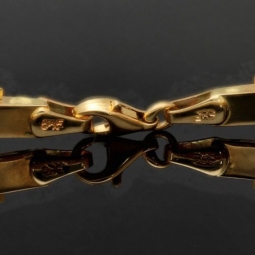 Funkelndes Gold-Armband mit Greco Muster aus edlem Bicolor 585er Gelb- und Weißgold (ca. 22,5 cm Länge, 6mm Breite)