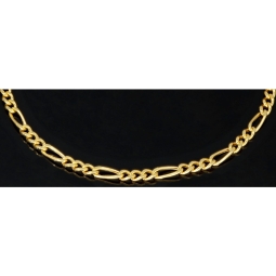 Exquisit gearbeitetes Figaro Armband aus glänzendem 14k Gold (585er), ca. 3mm breit, 18,5 cm lang