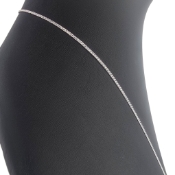 Filigrane Goldkette für Damen aus glänzendem, hochwertigem Gold (585 / 14k Weißgold) ca. 56cm, ca. 1,5mm