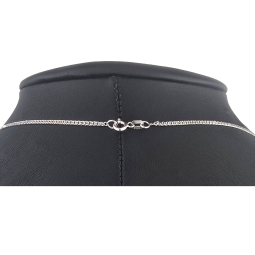 Filigrane Goldkette für Damen aus glänzendem, hochwertigem Gold (585 / 14k Weißgold) ca. 56cm, ca. 1,5mm