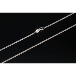 Filigrane Goldkette für Damen aus glänzendem, hochwertigem Gold (585 / 14k Weißgold) ca. 56cm, ca. 1,5mm