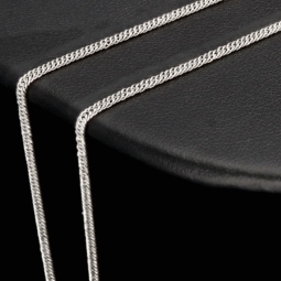 Filigrane Goldkette für Damen aus glänzendem, hochwertigem Gold (585 / 14k Weißgold) ca. 56cm, ca. 1,5mm