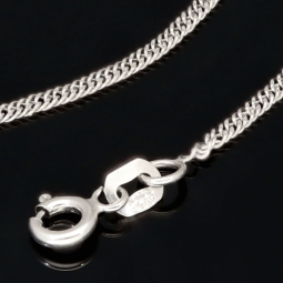 Filigrane Goldkette für Damen aus glänzendem, hochwertigem Gold (585 / 14k Weißgold) ca. 56cm, ca. 1,5mm