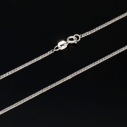 Filigrane Goldkette für Damen aus glänzendem, hochwertigem Gold (585 / 14k Weißgold) ca. 56cm, ca. 1,5mm