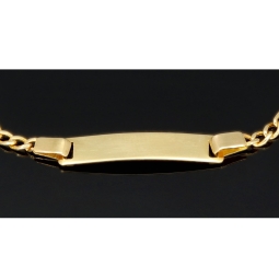 Hochwertig verarbeitetes Baby-Armband mit kleiner Gravurplatte aus edlem 14k (585) Gold in ca. 13,5 cm Länge