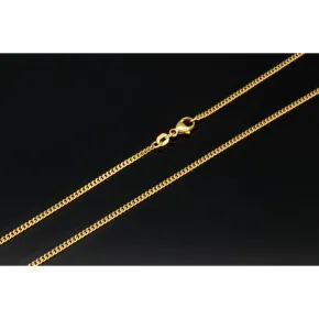 Edle Panzerkette aus funkelndem, hochglanzpoliertem Gold (585 / 14k Gelbgold) in ca. 42 cm, ca. 1,7 mm - für Damen und Kinder geeignet