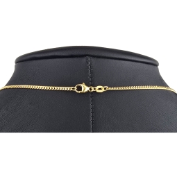 Edle Panzerkette aus funkelndem, hochglanzpoliertem Gold (585 / 14k Gelbgold) in ca. 42 cm, ca. 1,7 mm - für Damen und Kinder geeignet