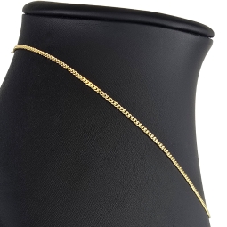 Edle Panzerkette aus funkelndem, hochglanzpoliertem Gold (585 / 14k Gelbgold) in ca. 42 cm, ca. 1,7 mm - für Damen und Kinder geeignet