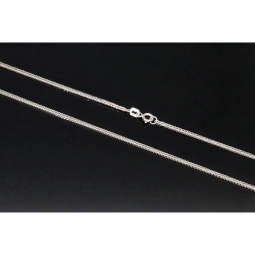 Glänzende Goldkette / Fuchsschwanzkette mit filigranem Design aus 585 14k Weißgold (ca. 55 cm lang, 1,5 mm breit)
