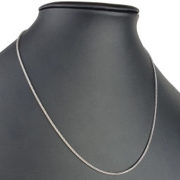 Glänzende Goldkette / Fuchsschwanzkette mit filigranem Design aus 585 14k Weißgold (ca. 55 cm lang, 1,5 mm breit)