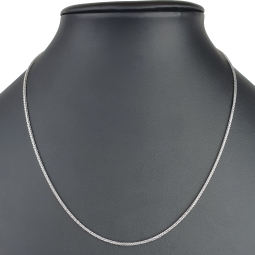 Glänzende Goldkette / Fuchsschwanzkette mit filigranem Design aus 585 14k Weißgold (ca. 55 cm lang, 1,5 mm breit)