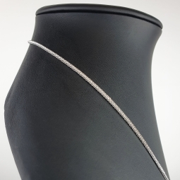Glänzende Goldkette / Fuchsschwanzkette mit filigranem Design aus 585 14k Weißgold (ca. 55 cm lang, 1,5 mm breit)