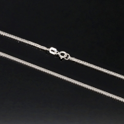 Glänzende Goldkette / Fuchsschwanzkette mit filigranem Design aus 585 14k Weißgold (ca. 55 cm lang, 1,5 mm breit)
