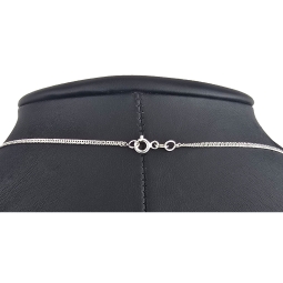 Filigrane Panzerkette aus edlem Weißgold (585 / 14k Gold) in ca. 58cm, ca. 1,5mm