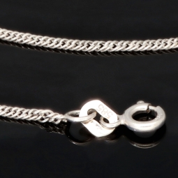 Filigrane Panzerkette aus edlem Weißgold (585 / 14k Gold) in ca. 58cm, ca. 1,5mm