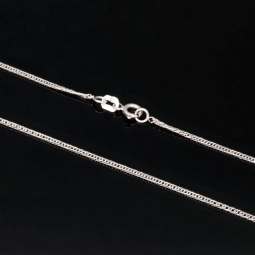 Filigrane Panzerkette aus edlem Weißgold (585 / 14k Gold) in ca. 58cm, ca. 1,5mm