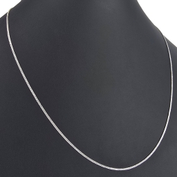 Filigrane Panzerkette aus edlem Weißgold (585 / 14k Gold) in ca. 58cm, ca. 1,5mm