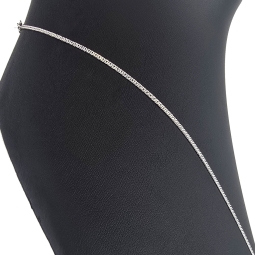 Filigrane Panzerkette aus edlem Weißgold (585 / 14k Gold) in ca. 58cm, ca. 1,5mm