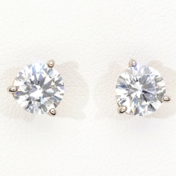 Zeitlos schöne Ohrstecker aus rhodiniertem 925er Sterling Silber, die mit brillant geschliffenen Zirkonia (Diamantimitation)