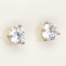 Zeitlos schöne Ohrstecker aus rhodiniertem 925er Sterling Silber, die mit brillant geschliffenen Zirkonia (Diamantimitation)