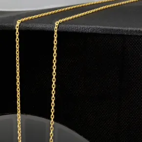 Hochwertig verarbeitete Ankerkette aus edlem Gold (14K 585 Gelbgold, hochglanzpoliert, ca. 60cm, ca. 1,2mm)
