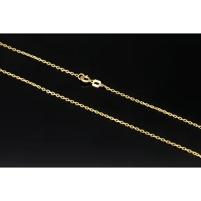Elegante, feine Ankerkette aus funkelndem, hochglanzpoliertem Gelbgold (14K 585 Gold, ca. 50cm, ca. 1,2mm)