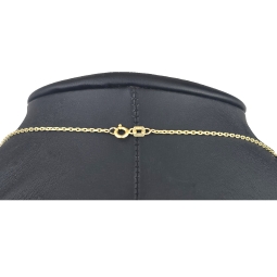 Elegante, feine Ankerkette aus funkelndem, hochglanzpoliertem Gelbgold (14K 585 Gold, ca. 50cm, ca. 1,2mm)