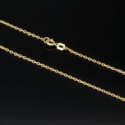 Elegante, feine Ankerkette aus funkelndem, hochglanzpoliertem Gelbgold (14K 585 Gold, ca. 50cm, ca. 1,2mm)