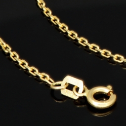 Elegante, feine Ankerkette aus funkelndem, hochglanzpoliertem Gelbgold (14K 585 Gold, ca. 50cm, ca. 1,2mm)