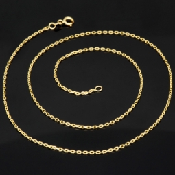 Kurze Ankerkette aus hochwertig verarbeitetem 14K 585 Gold - hochglanzpoliert, ca. 45cm, ca. 1,2mm