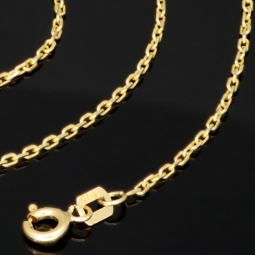 Kurze Ankerkette aus hochwertig verarbeitetem 14K 585 Gold - hochglanzpoliert, ca. 45cm, ca. 1,2mm