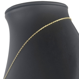 Kurze Ankerkette aus hochwertig verarbeitetem 14K 585 Gold - hochglanzpoliert, ca. 45cm, ca. 1,2mm