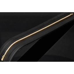 Funkelndes Tennisarmband mit weißen Zirkoniasteinen aus Gelbgold (585 14K Gold) in ca. 20,5 cm Länge