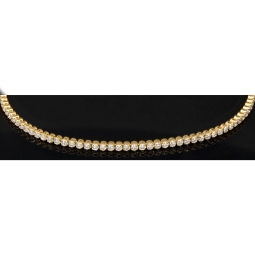 Funkelndes Tennisarmband mit weißen Zirkoniasteinen aus Gelbgold (585 14K Gold) in ca. 20,5 cm Länge