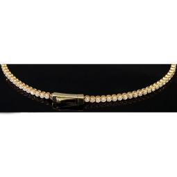 Funkelndes Tennisarmband mit weißen Zirkoniasteinen aus Gelbgold (585 14K Gold) in ca. 20,5 cm Länge